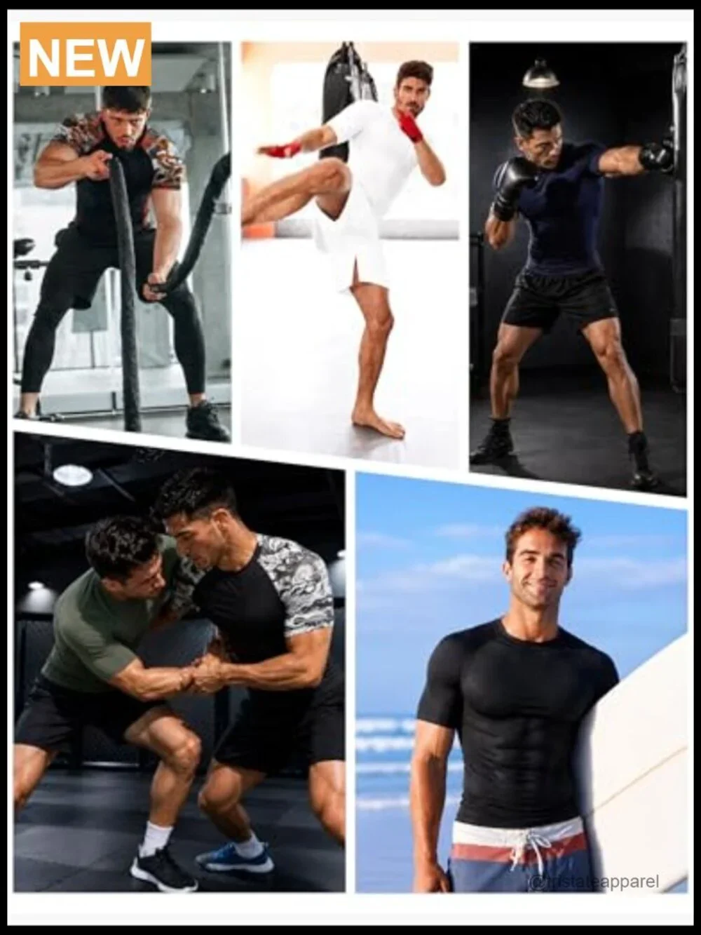 Men's BJJ Rash Guard Short Sleeve UPF 50+ Compression Swim Shirt for MMA No Gi